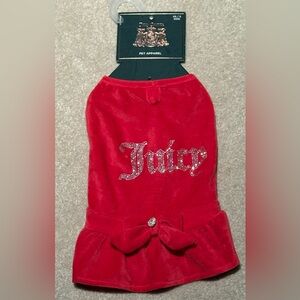 JUICY COUTURE Red Velour Dog Dress